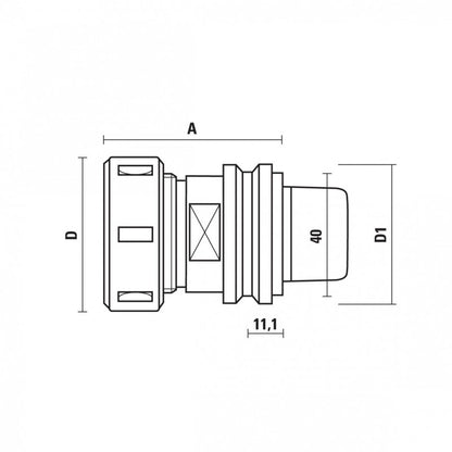 Collet Chucks Hsk-50E With Flange 40 - Sharp Tooling