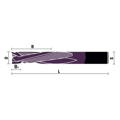 Solid Carbide Mortise Compression Z3+3 Kleindia® Coated - Sharp Tooling