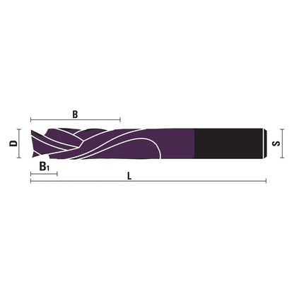 Solid Carbide Mortise Compression Z2+2 Kleindia® Coated - Sharp Tooling