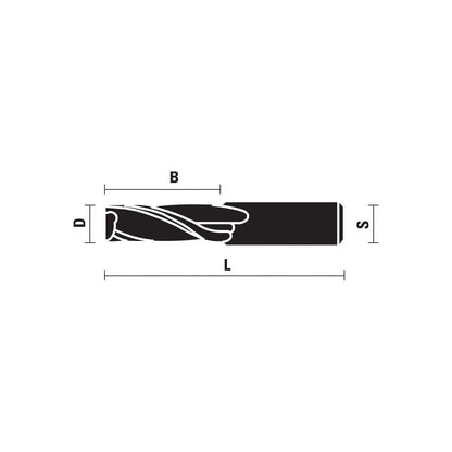 Solid Carbide Spiral Cutters S1/4 Finish Style Upcut Z2 - Sharp Tooling