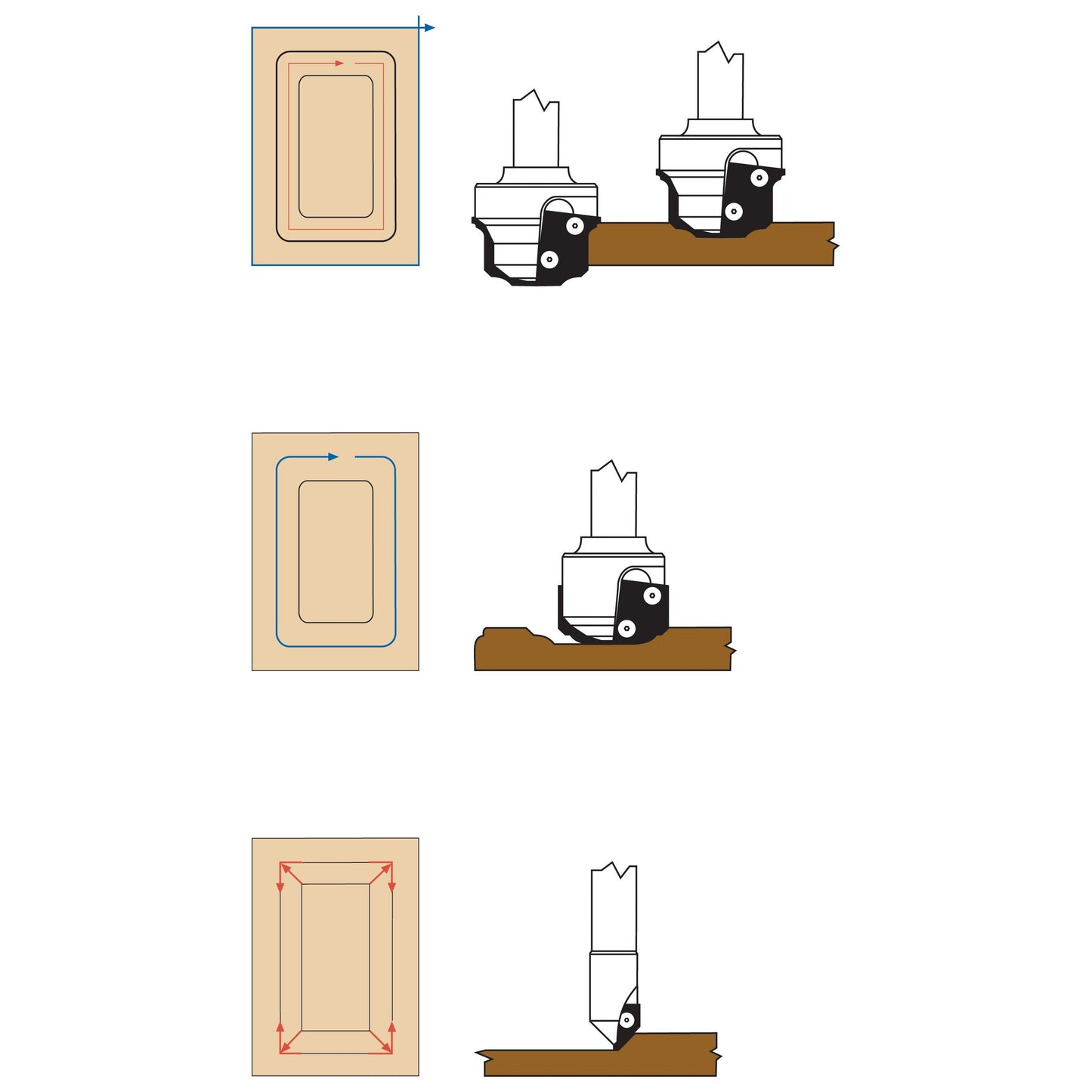 HW Insert Router Bits For Cabinet Doors Z2 - Sharp Tooling