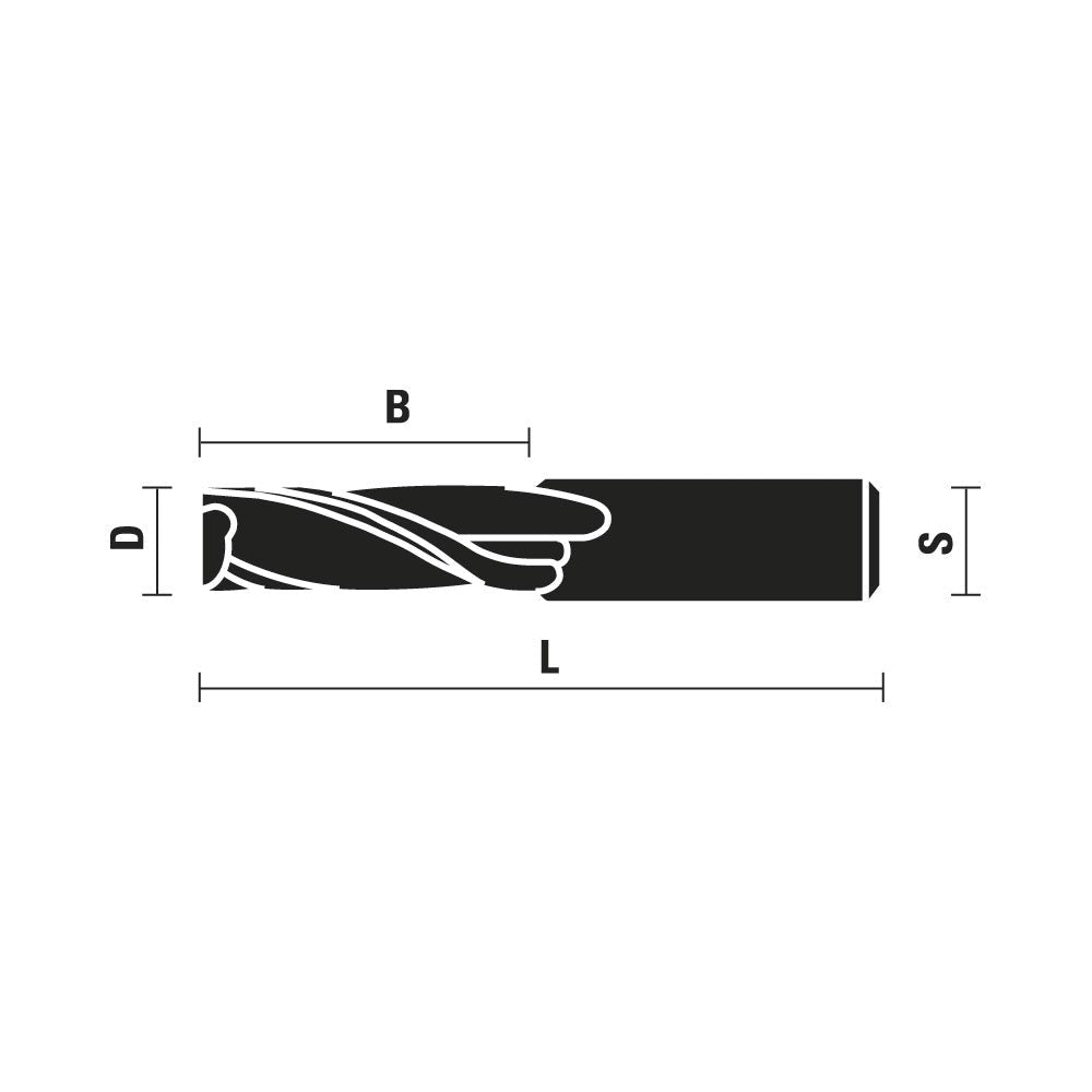 Solid Carbide Spiral Cutters Upcut Finish Style S-6 Z2 - Sharp Tooling